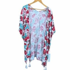 L.I.F.E  Floral Kimono Cardigan, Pool Cover-up NEW